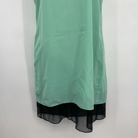 Hunter Dixon Mini Slip Dress Womens Size X-Small Green Black Halter‎ Sleeveless - Picture 3 of 9